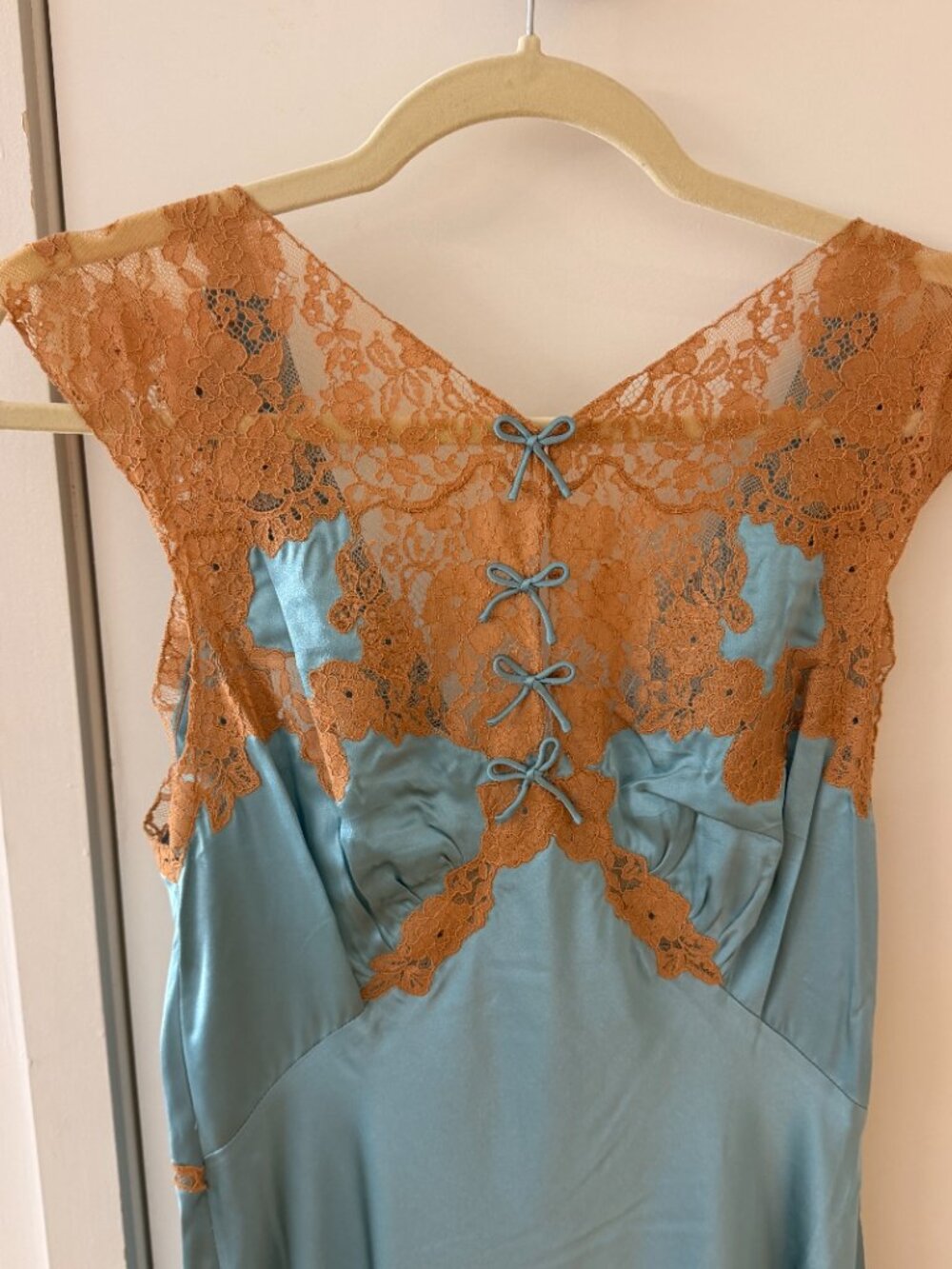 NWT [SOLD OUT] Doen Marcelle Silk & Lace Dress In Deep Aquamarine Sz XS - Picture 5 of 7